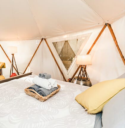 Reverie Retreat yurt interior