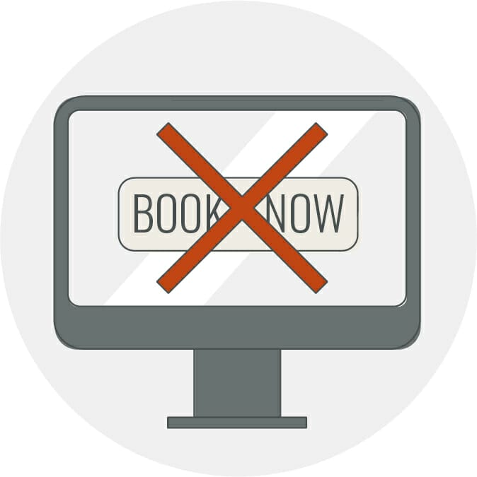 Online booking unavailable or closed due to ADA Website Accessibility issues