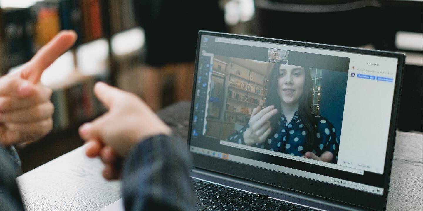 Sign language over laptop video call