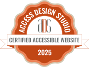 Access Design Studio badge for Certified Accessible Website, 2025.