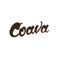 The image shows the word "Coava" in a smooth, dark brown, cursive font on a white circular background, resembling a coffee brand logo—ideal for showcasing ADA Website Accessibility Services.