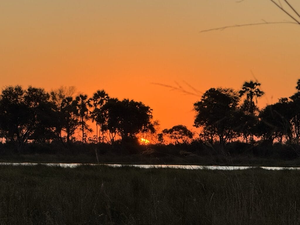 Sunrise on the Okavango Delta